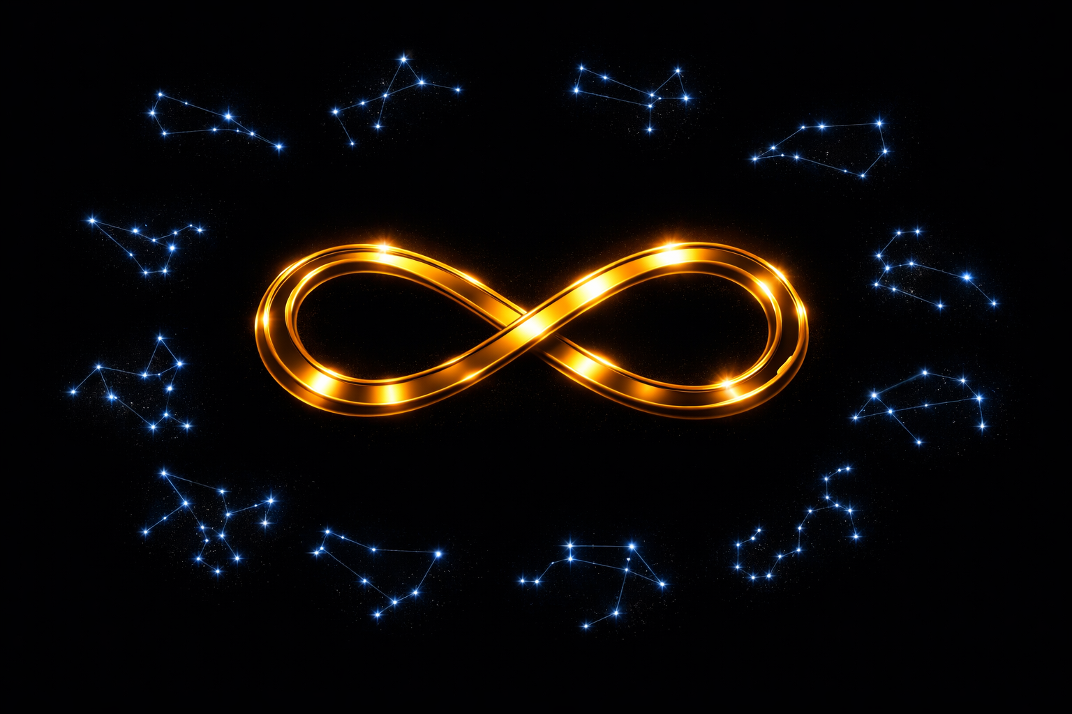 Lemniscate doré en arrière-plan du titre
