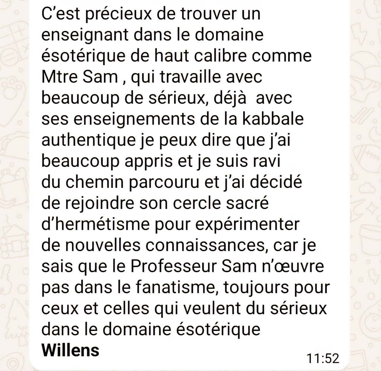 Témoignage authentique