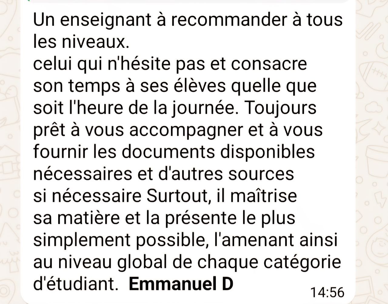 Témoignage WhatsApp authentique