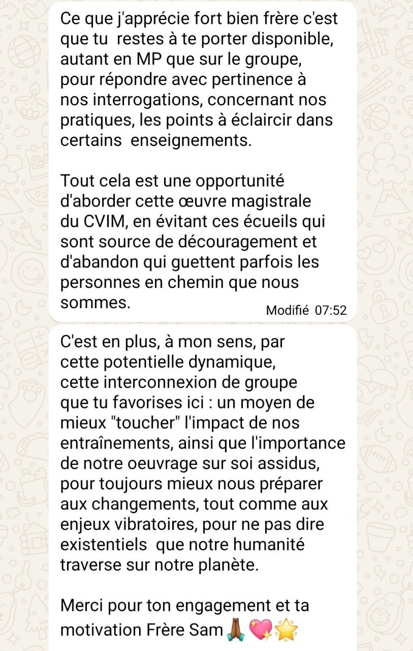 Témoignage WhatsApp authentique