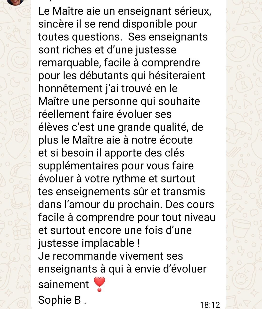 Témoignage WhatsApp authentique