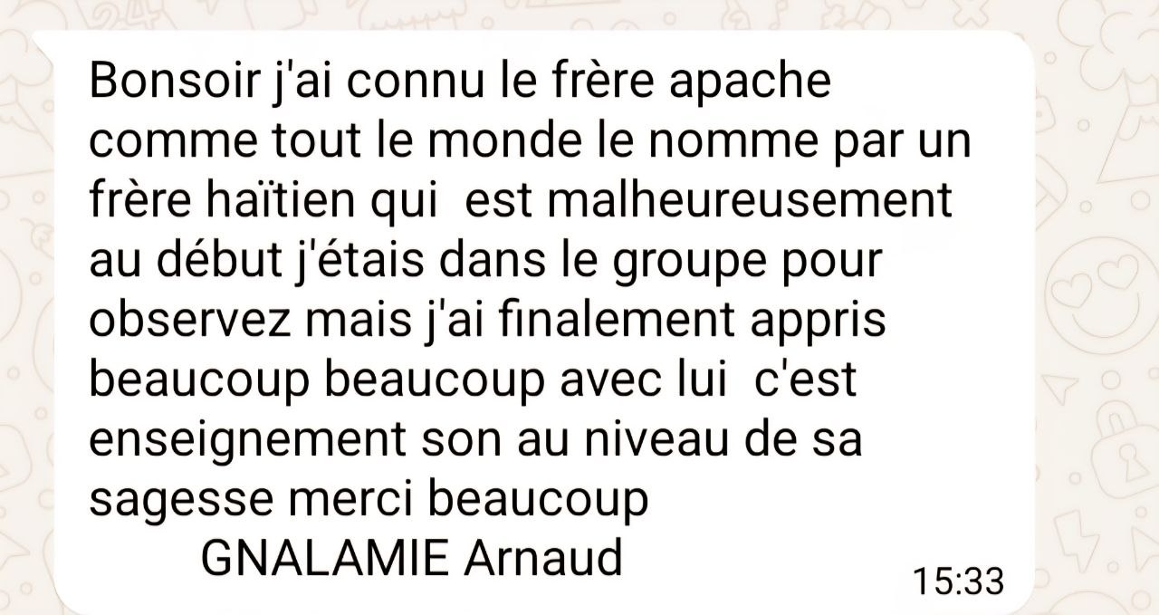 Témoignage WhatsApp authentique